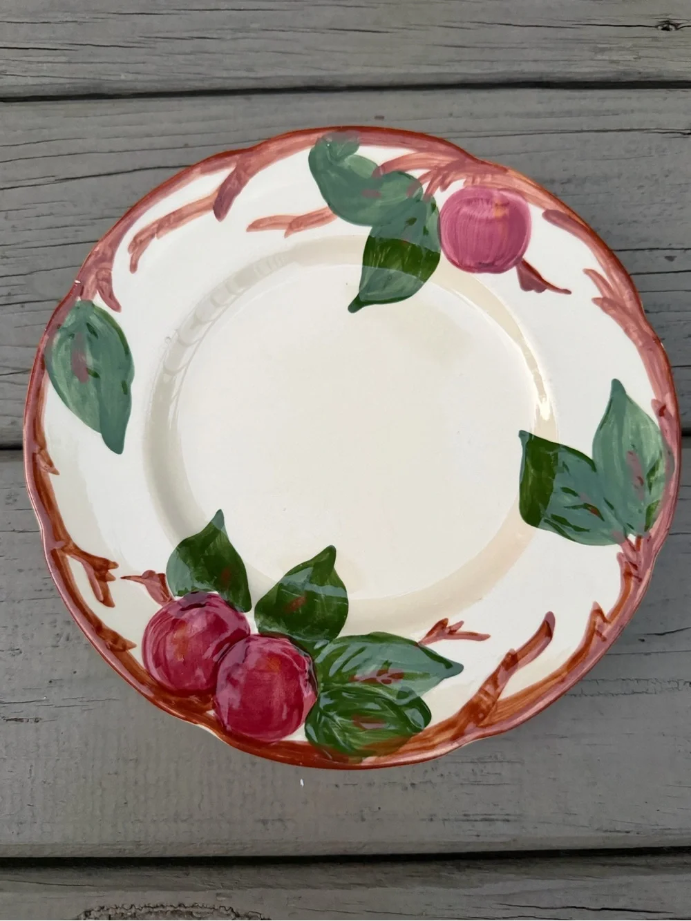 Set of 2 Franciscan Apple USA Backstamp 8” salad plates